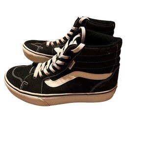 VANS Old Skool Hi Tops Black White Suede Canvas Shoes Women's Sz 8.5 Womens EUC